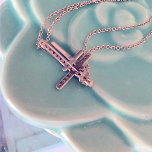 925 Sterling Silver with diamonds double cross bracelet! Perfect condition! - Picture 2 of 4